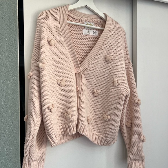 Medium Light Pink Textured Mickey Mouse Cardigan - Picture 2 of 4